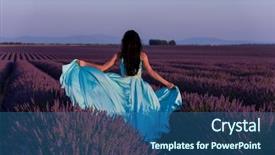  Presentation with flower woman - Slides consisting of wind in purple lavander background and a  colored foreground