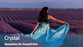  Presentation with lavander - Beautiful PPT theme featuring wind in purple lavander backdrop and a  colored foreground