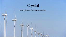  Presentation with windmills - PPT theme with wind mill - windmills for electric power production background and a light blue colored foreground