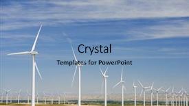  Presentation with power - Audience pleasing PPT layouts consisting of wind mill - windmills for electric power production backdrop and a teal colored foreground