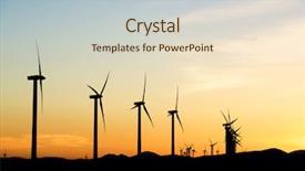  Presentation with windmills - Presentation consisting of wind mill - windmills for electric power production background and a  colored foreground