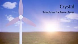  Presentation with single color - PPT theme featuring wind mill in blue color background and a light blue colored foreground