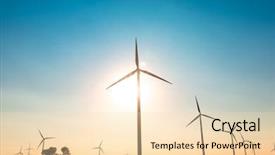  Presentation with wind - Beautiful slide set featuring wind mills during bright summer backdrop and a lemonade colored foreground