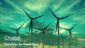  Presentation with wind energy - PPT layouts having wind power - eco energy background and a ocean colored foreground