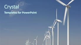  Presentation with renewable energy - Slide set featuring power plant wind turbines - group of windmills for renewable background and a ocean colored foreground