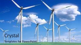  Presentation with windmills - PPT layouts featuring wind mill - windmills in summer landscape background and a light blue colored foreground