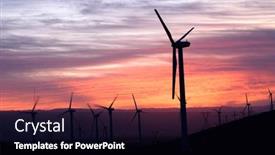  Presentation with power supply - Slide set consisting of wind-power-generating-mills background and a black colored foreground