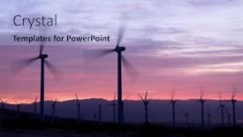  Presentation with power supply - Slide deck having wind-power-generating-mills background and a light blue colored foreground