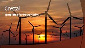 Presentation with power - Colorful slides enhanced with wind power landscape at sunset backdrop and a coral colored foreground