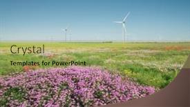  Presentation with wind power plant - Presentation consisting of wind-power-plant-and-green background and a  colored foreground