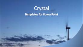  Presentation with turbine - Amazing slides having wind power - turning wind turbine in front of a lovely sky at dusk backdrop and a ocean colored foreground