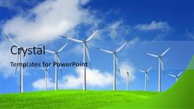  Presentation with wind - Audience pleasing PPT theme consisting of wind power backdrop and a light blue colored foreground