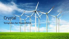  Presentation with green power - Audience pleasing slide deck consisting of green electricity - wind power backdrop and a light blue colored foreground