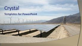  Presentation with thermal energy - Presentation design consisting of wind producing green energy background and a sky blue colored foreground