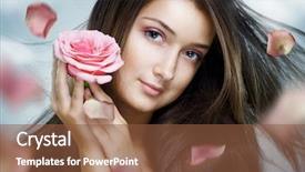  Presentation with blue rose - Presentation theme having wind rose - beauty girl on the blue background and a tawny brown colored foreground