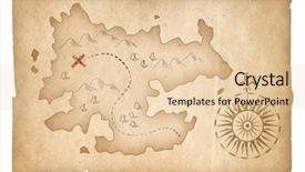  Presentation with treasure map - Presentation theme featuring wind rose - treasure map of pirates isolated background and a lemonade colored foreground