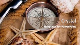  Presentation with antique parchment - Amazing presentation design having wind sail - adventure decoration with compass backdrop and a coral colored foreground