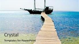  Presentation with pirate - Presentation theme having wind sail - pirate outdoor background and a soft green colored foreground