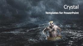  Presentation with wind - Presentation theme with wind storms cyclones - man in the sea while background and a dark gray colored foreground