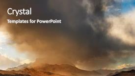  Presentation with storm clouds - Slides with wind storms cyclones - tibetan landscape with storm clouds background and a tawny brown colored foreground