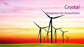  Presentation with sun power - Slide deck with wind sun energy - power on the hill background and a pink colored foreground
