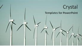  Presentation with renewable energy - Cool new presentation theme with wind system - group of windmills for renewable backdrop and a light blue colored foreground