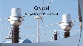  Presentation with electric - Presentation design having wind system - windmill for electric power production background and a light blue colored foreground