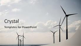  Presentation with windmills - Presentation enhanced with wind system - windmills for electric power production background and a light gray colored foreground