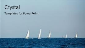  Presentation with sailing - Presentation design consisting of wind through the waves background and a light blue colored foreground