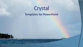  Presentation with wind tunnel - PPT theme with wind tunnel - rainbow over ocean background and a sky blue colored foreground