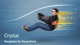  Presentation with wind tunnel - Colorful PPT theme enhanced with wind tunnel - young man driving in imaginary backdrop and a  colored foreground