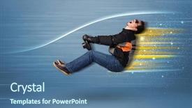  Presentation with driving - Amazing theme having wind tunnel - young man driving in imaginary backdrop and a  colored foreground