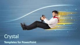  Presentation with wind tunnel - Slide set enhanced with wind tunnel - young man driving in imaginary background and a ocean colored foreground