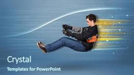  Presentation with driving - Audience pleasing slides consisting of wind tunnel - young man driving in imaginary backdrop and a  colored foreground