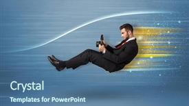  Presentation with wind tunnel - Colorful presentation theme enhanced with wind tunnel - young man driving in imaginary backdrop and a ocean colored foreground