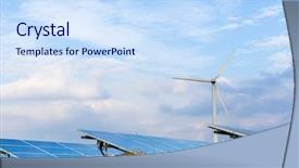  Presentation with wind solar - Cool new slide deck with wind turbine and solar panel backdrop and a sky blue colored foreground