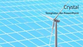  Presentation with wind solar - PPT theme featuring wind turbine and solar panels background and a arctic colored foreground