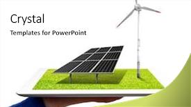  Presentation with wind solar - Colorful theme enhanced with beautiful woman in a car against the backdrop of receding into the distance the road backdrop and a coral colored foreground