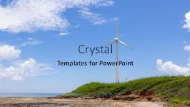  Presentation with turbine - Slides consisting of wind-turbine-at-the-seaside background and a light blue colored foreground
