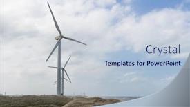  Presentation with turbine - PPT theme featuring wind-turbine-field-over background and a lemonade colored foreground