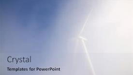  Presentation with turbine - Amazing PPT theme having wind-turbine-for-electric-power backdrop and a light blue colored foreground