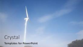  Presentation with turbine - Slide set consisting of wind-turbine-for-electric-power background and a light blue colored foreground
