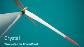  Presentation with turbine - PPT theme featuring wind-turbine-for-electric-power background and a ocean colored foreground