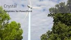  Presentation with turbine - Audience pleasing slides consisting of wind-turbine-for-electric-power backdrop and a light blue colored foreground