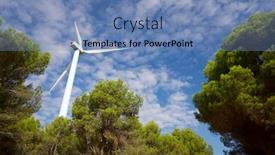  Presentation with electric - PPT theme featuring wind-turbine-for-electric-power background and a teal colored foreground