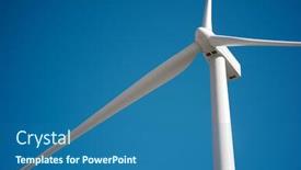  Presentation with turbine - Amazing theme having wind-turbine-for-electric-power backdrop and a ocean colored foreground