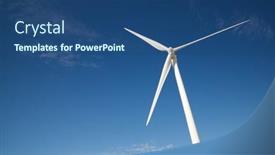  Presentation with turbine - Cool new slides with wind-turbine-for-electric-power backdrop and a ocean colored foreground