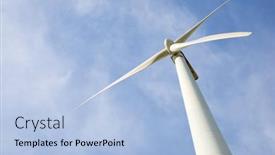  Presentation with turbine - Beautiful slide deck featuring wind-turbine-for-electric-power backdrop and a light blue colored foreground