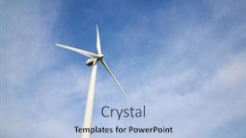  Presentation with turbine - Audience pleasing PPT theme consisting of wind-turbine-for-electric-power backdrop and a light blue colored foreground