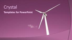  Presentation with turbine - Colorful presentation design enhanced with wind-turbine-for-electric-power backdrop and a violet colored foreground